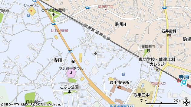 〒302-0021 茨城県取手市寺田の地図