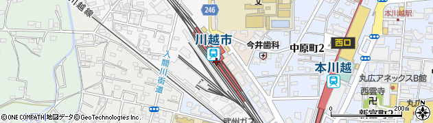 川越市駅周辺の地図