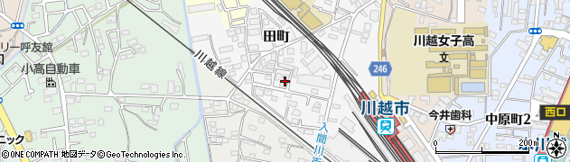埼玉県川越市田町周辺の地図
