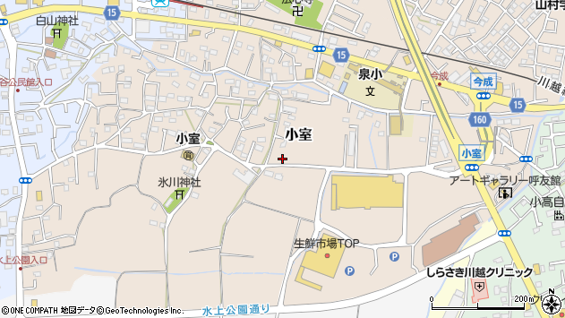 〒350-1106 埼玉県川越市小室の地図