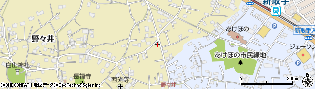 茨城県取手市野々井22周辺の地図