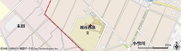 埼玉県立越谷西高等学校周辺の地図