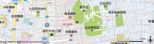喜多院公園周辺の地図