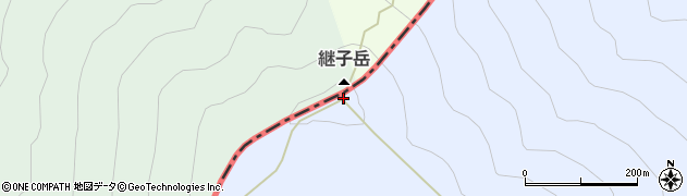 継子岳周辺の地図