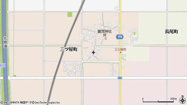 〒915-0007 福井県越前市三ツ屋町の地図