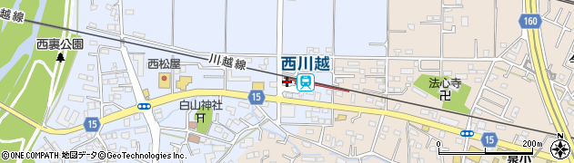 西川越駅　自転車駐車場周辺の地図