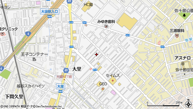 〒343-0031 埼玉県越谷市大里の地図
