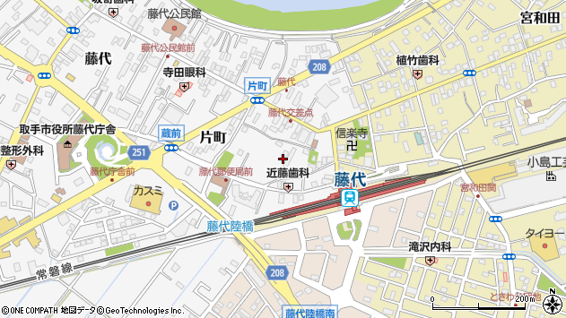 〒300-1513 茨城県取手市片町の地図