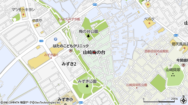 〒278-0024 千葉県野田市山崎梅の台の地図