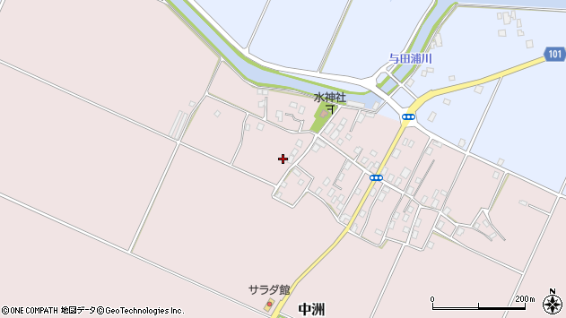 〒287-0814 千葉県香取市中洲の地図
