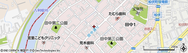 埼玉県北葛飾郡松伏町田中周辺の地図