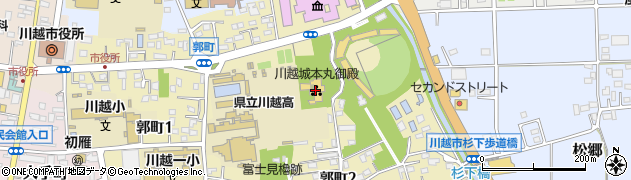 川越城本丸御殿周辺の地図