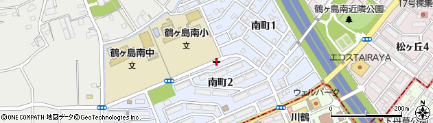 埼玉県鶴ヶ島市南町周辺の地図