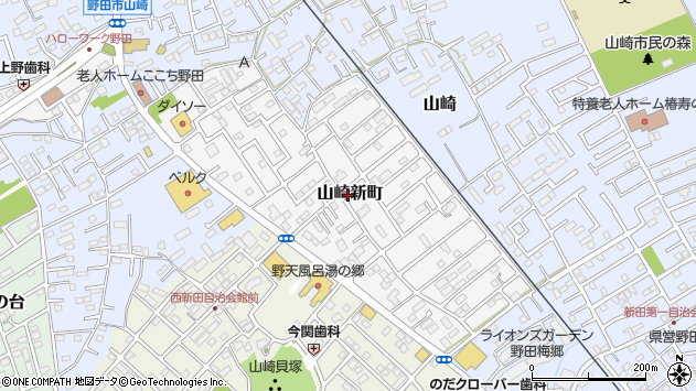〒278-0029 千葉県野田市山崎新町の地図