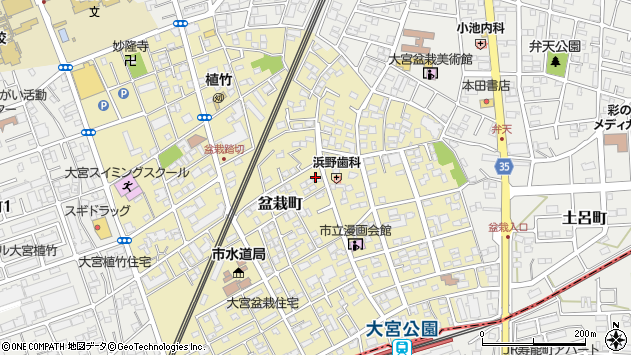 〒331-0805 埼玉県さいたま市北区盆栽町の地図