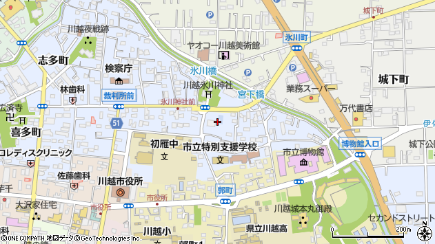 〒350-0052 埼玉県川越市宮下町の地図