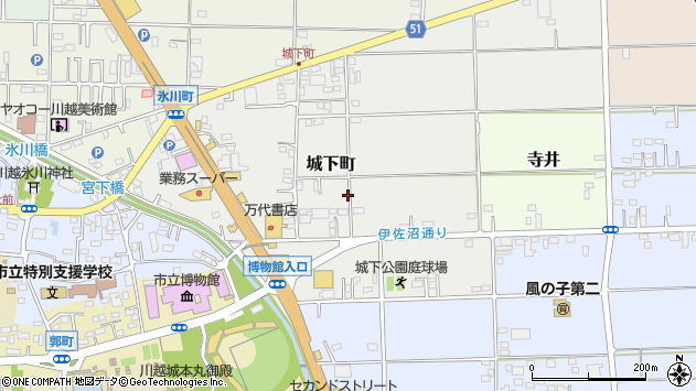 〒350-0853 埼玉県川越市城下町の地図