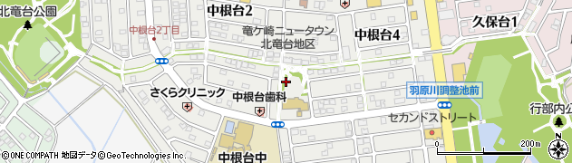 茨城県龍ケ崎市中根台周辺の地図