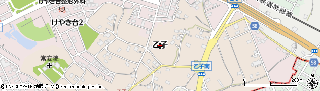 茨城県守谷市乙子周辺の地図