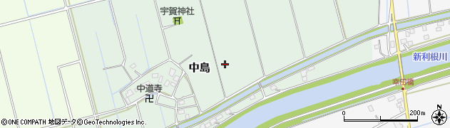 茨城県稲敷市中島周辺の地図