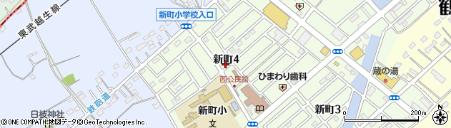 埼玉県鶴ヶ島市新町4丁目周辺の地図