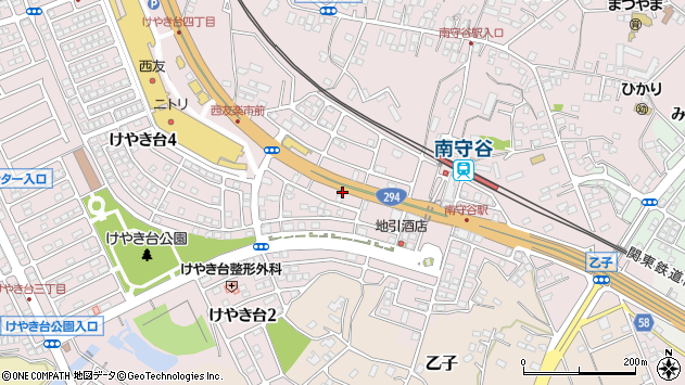 〒302-0128 茨城県守谷市けやき台の地図