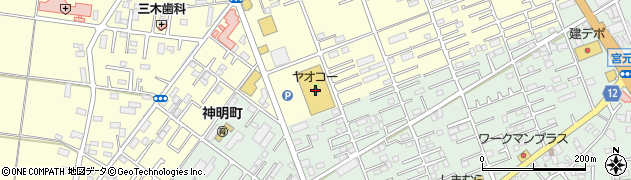ダイソーヤオコー川越山田店周辺の地図