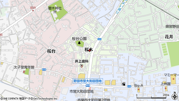 〒278-0028 千葉県野田市桜木の地図