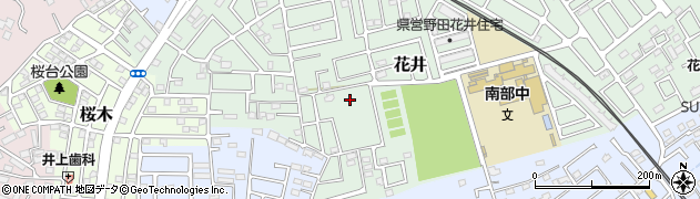 千葉県野田市花井周辺の地図