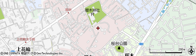 千葉県野田市桜台周辺の地図