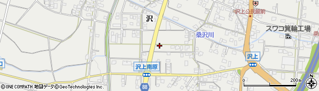 長野県箕輪町（上伊那郡）沢周辺の地図