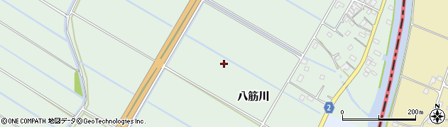 茨城県稲敷市八筋川周辺の地図