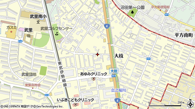 〒344-0023 埼玉県春日部市大枝の地図