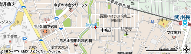 埼玉県毛呂山町（入間郡）中央周辺の地図
