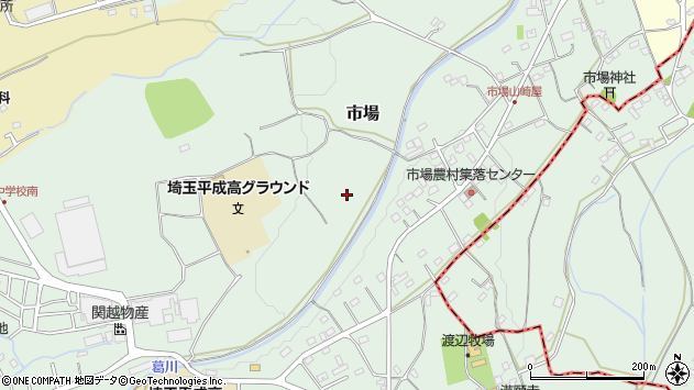 〒350-0434 埼玉県入間郡毛呂山町市場の地図
