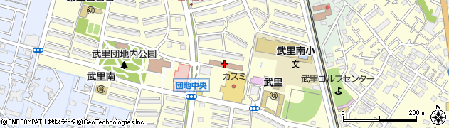 春日部武里団地内郵便局周辺の地図
