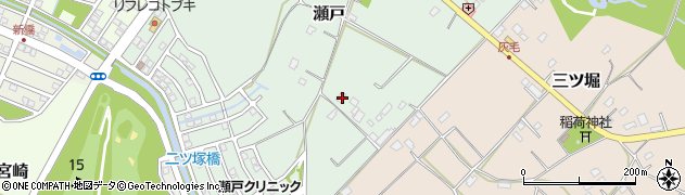 千葉県野田市瀬戸153周辺の地図