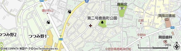 千葉県野田市中野台鹿島町周辺の地図