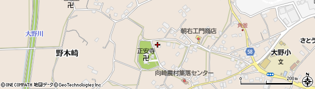 茨城県守谷市野木崎周辺の地図