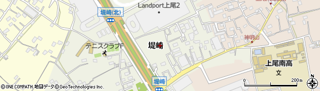 埼玉県上尾市堤崎周辺の地図