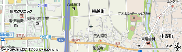 福井県鯖江市横越町周辺の地図