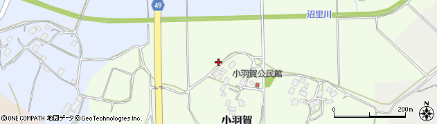 茨城県稲敷市小羽賀周辺の地図