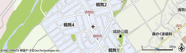 埼玉県坂戸市鶴舞周辺の地図