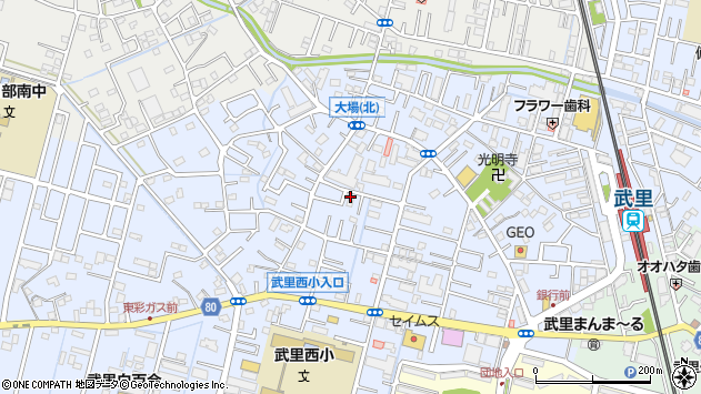〒344-0021 埼玉県春日部市大場の地図