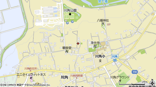 〒350-0436 埼玉県入間郡毛呂山町川角の地図