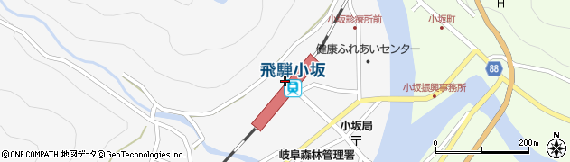 飛騨小坂駅周辺の地図