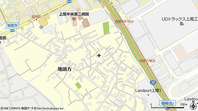 〒362-0051 埼玉県上尾市地頭方の地図