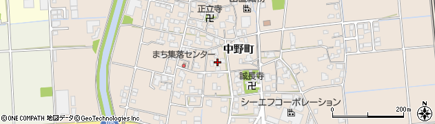 福井県鯖江市中野町周辺の地図