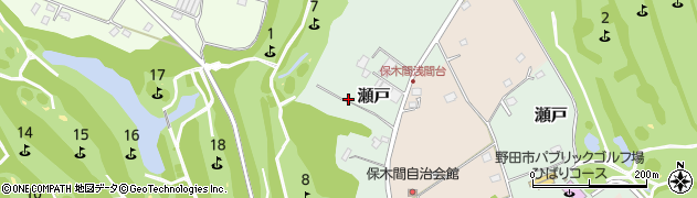 千葉県野田市瀬戸周辺の地図