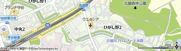 茨城県守谷市ひがし野2丁目周辺の地図